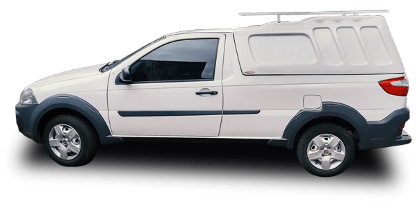 capota em fibra modelo furgão para strada